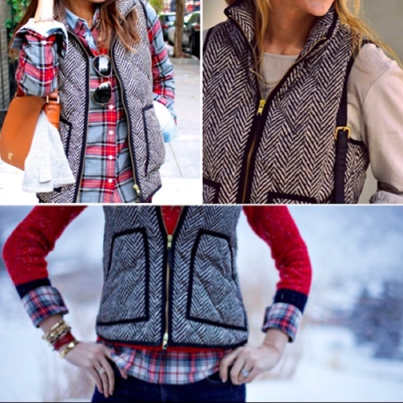 THE J. Crew Excursion Quilted Herringbone Quilted Vest 02533 Fall Layering Chic - Picture 2 of 12